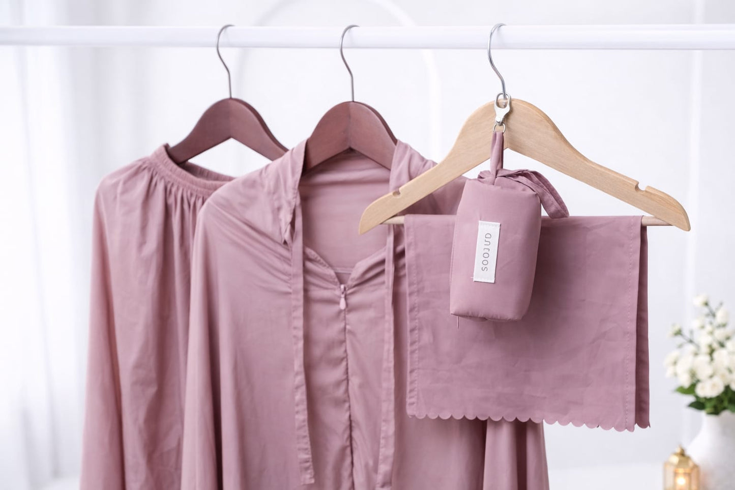 FAJR - Jilbab Portable Rose Poudré